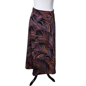 Messini Size XL Colorful Print Pull On Long Skirt NWT
